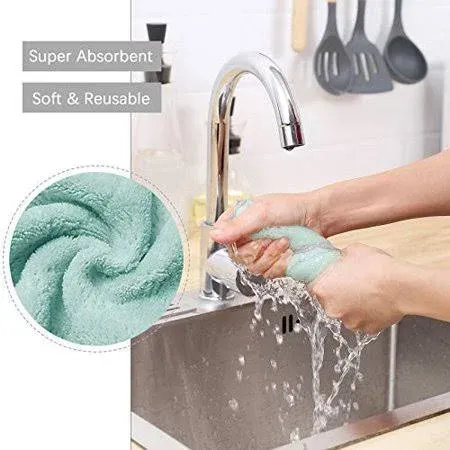 20 Pack Kitchen Dish Cloths Super Absorbent Microfiber Cleaning Cloth For Cle...