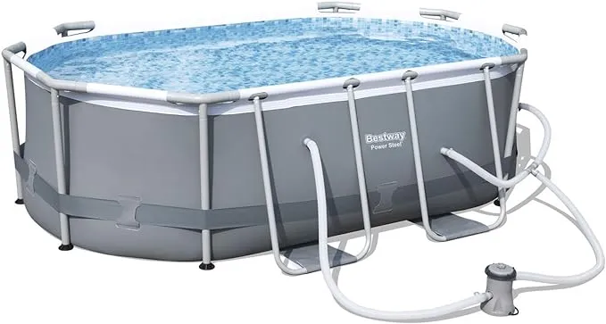 Bestway Power Steel Oval Frame Above Ground Swimming Pool (9'10" x 6'6" x 33")