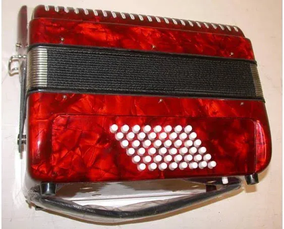 Hohner Hohnica 1304 48 Bass Piano Accordion - Pearl Red