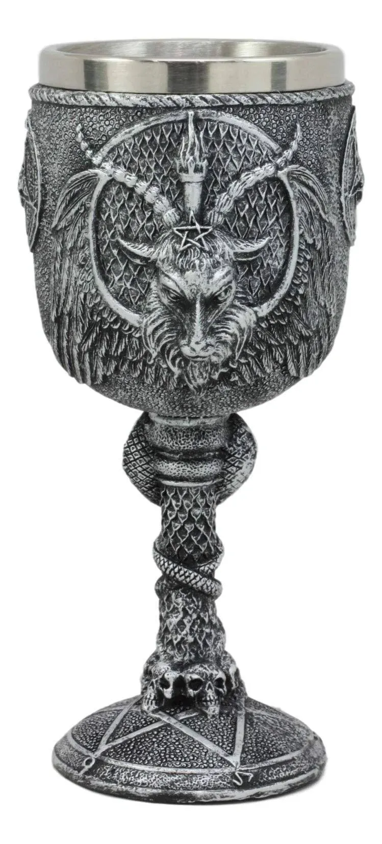 Dark Satanism Occultic Sabbatic Goat Baphomet Wine Drink Goblet Chalice Figurine