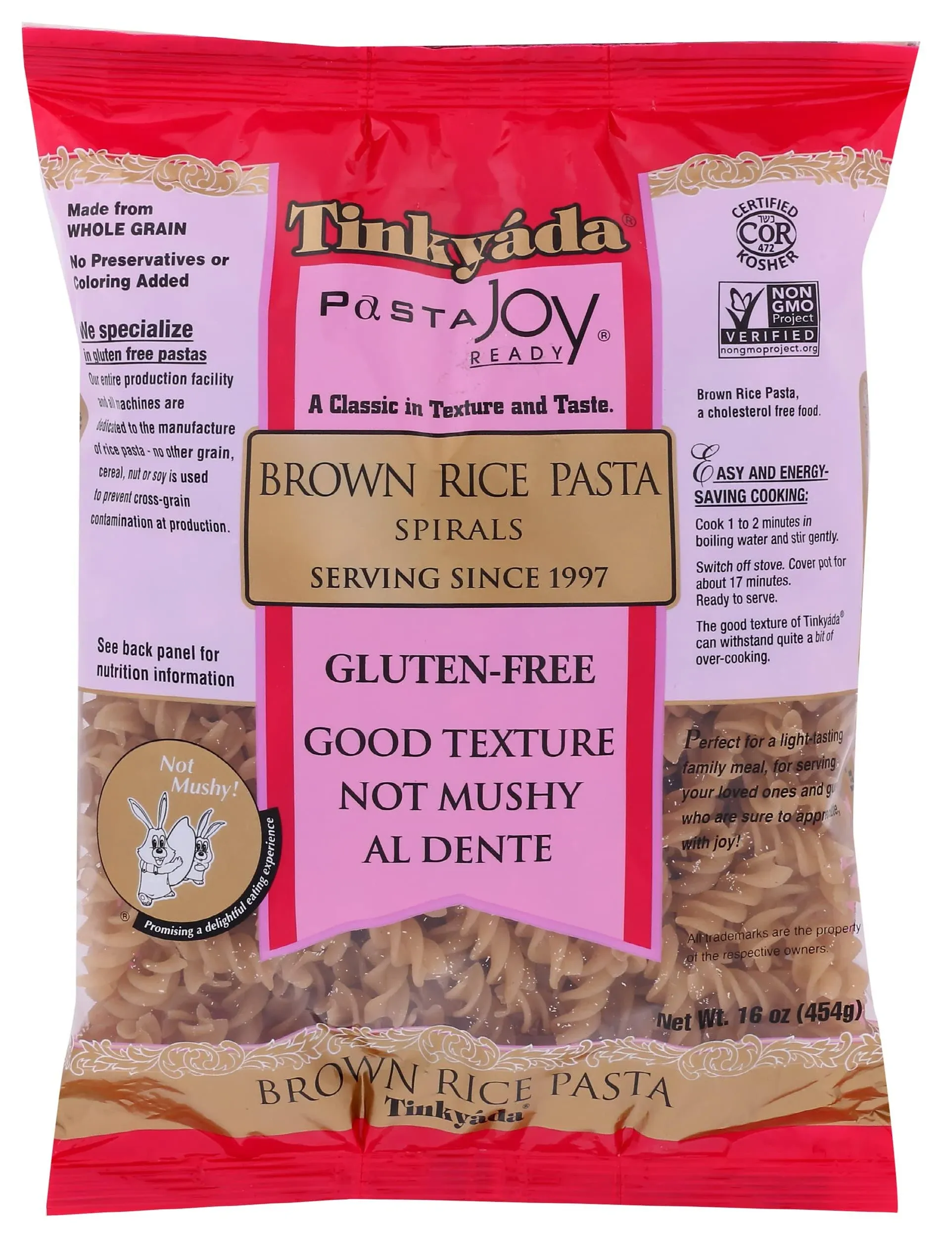 Tinkyada Brown Rice Pasta, Spirals, 16 Ounce (Pack of 12)