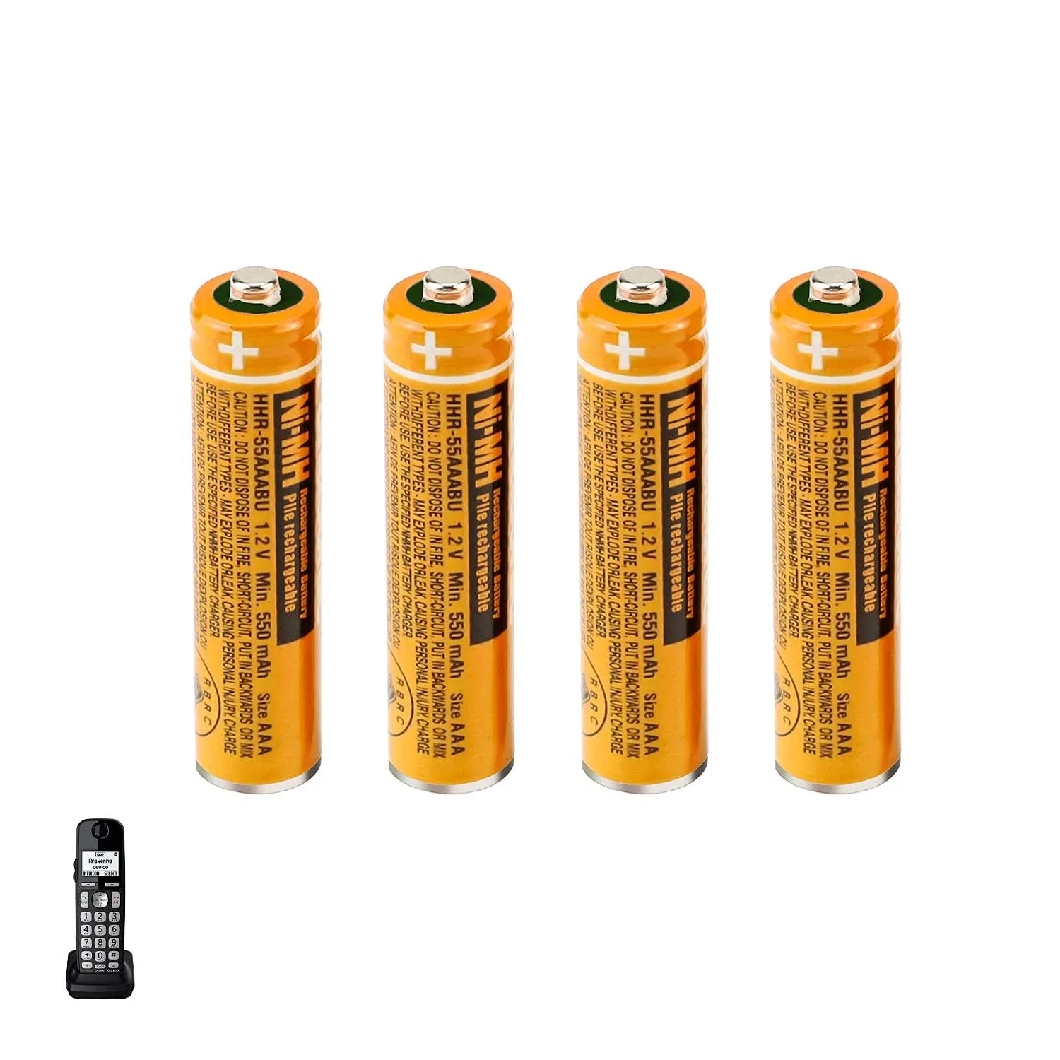 Hhr-55Aaabu Ni-Mh Aaa Rechargeable Battery For Panasonic 1.2V 550Mah 4Pack Nimh