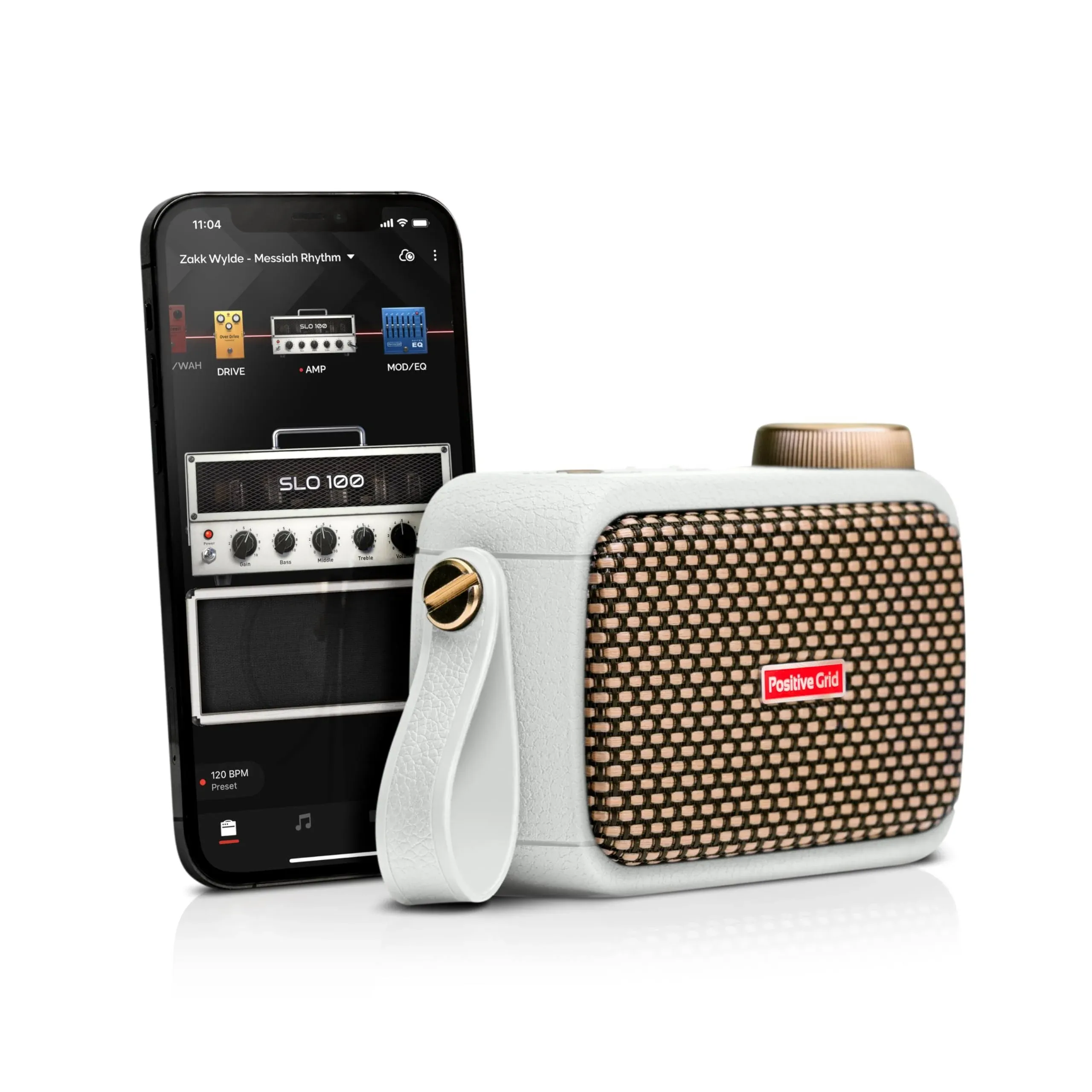 Spark Go - 5-Watt Ultra-Portable Smart Guitar Amp & Bluetooth Speaker by Positive Grid - Pearl