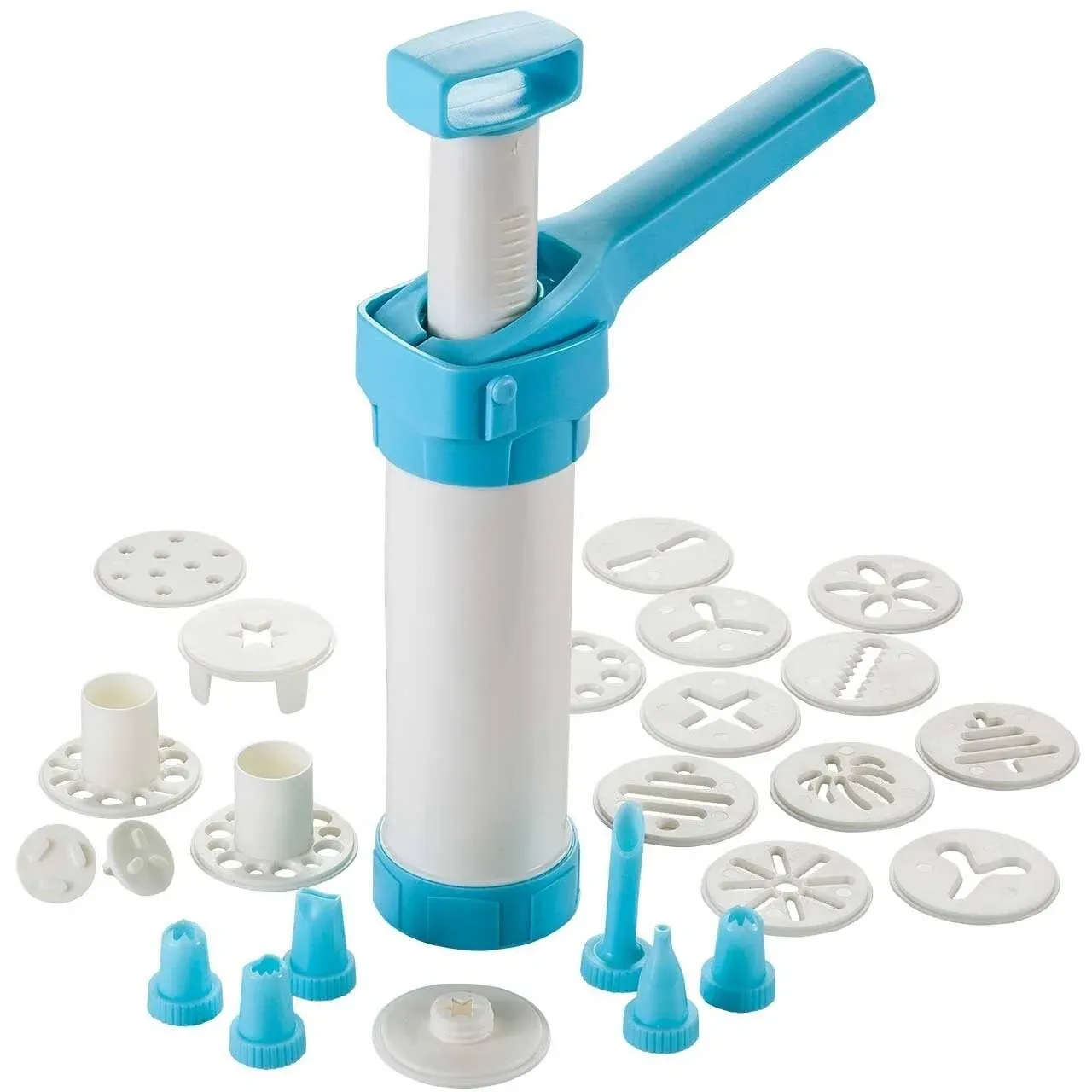 Hutzler 23 Piece Easy Action Cookie Press and Food Decorator Set One Size White