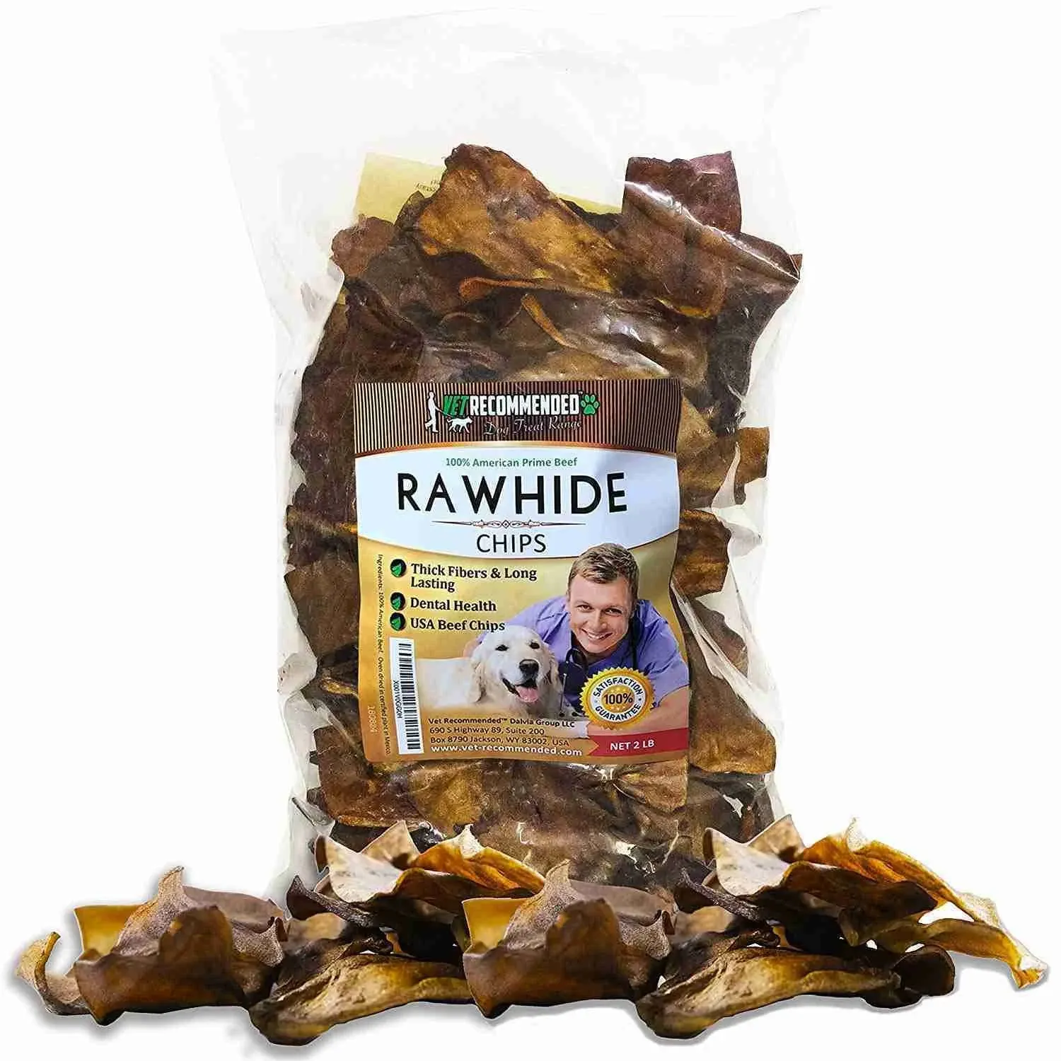 Vet Recommended Beef Rawhide Chips for Dogs (Big 2lb Bag) Thick Fiber & Long ...