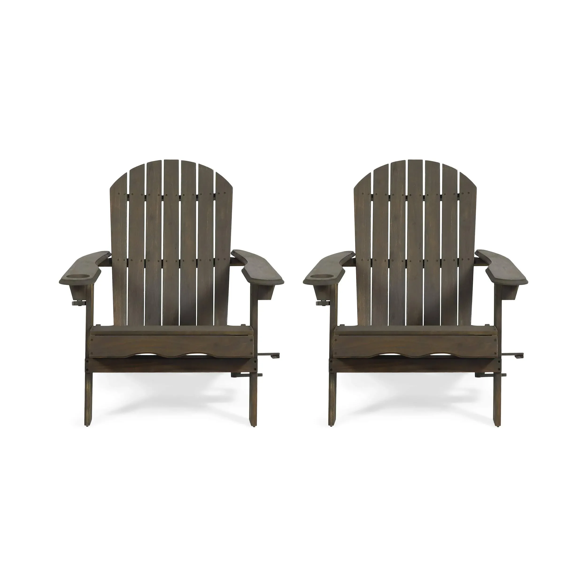 Bellwood Outdoor Acacia Wood Folding Adirondack Chairs (Set of 2) by Christopher Knight Home - Gray