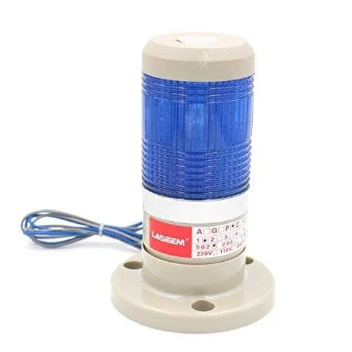 Baomain Warning Continuous Light 24V DC Industrial Blue LED Signal Tower Lamp