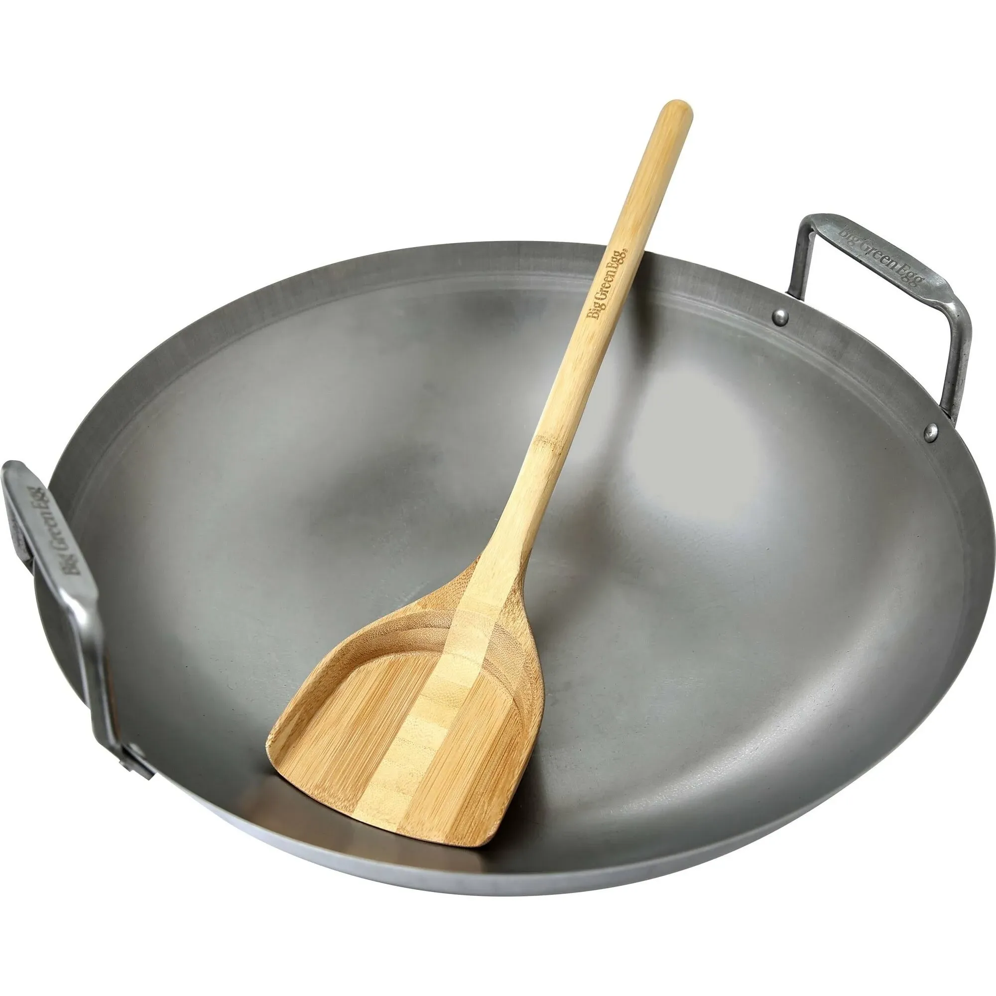 Big Green Egg:  Carbon Steel Grill Wok w/ Bamboo Spatula