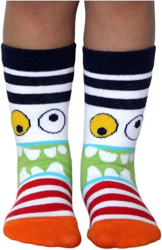 Jefferies Socks Boys&#039; Monster Pattern Crew Socks 6 Pair Pack