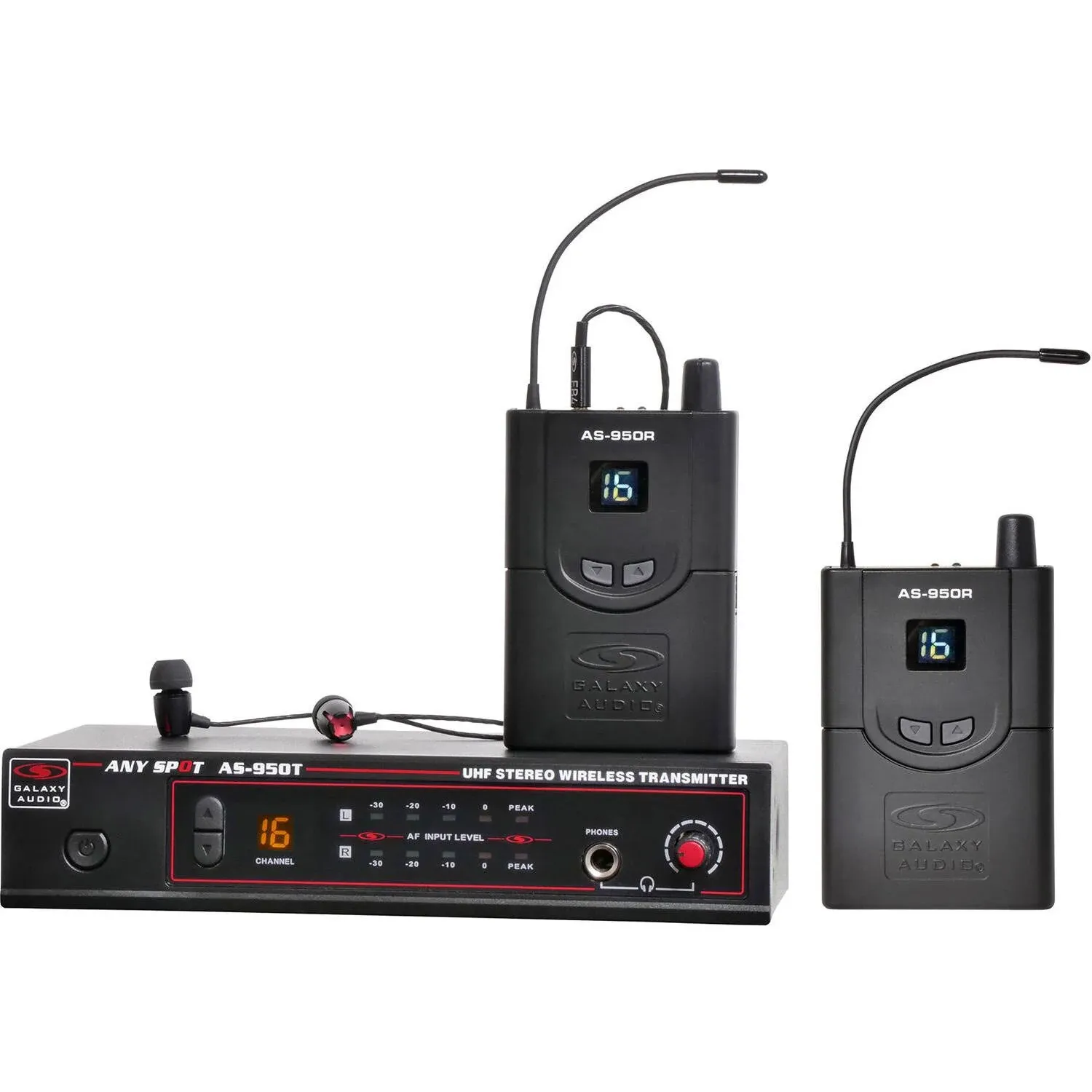 Galaxy Audio AS-950-2N Amplifier Part Wireless in-Ear Twin Pack Monitor System