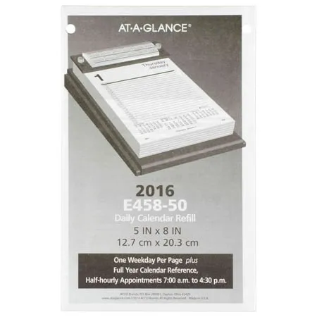 AT-A-GLANCE Pad Style Desk Calendar Refill 5 x 8 2018