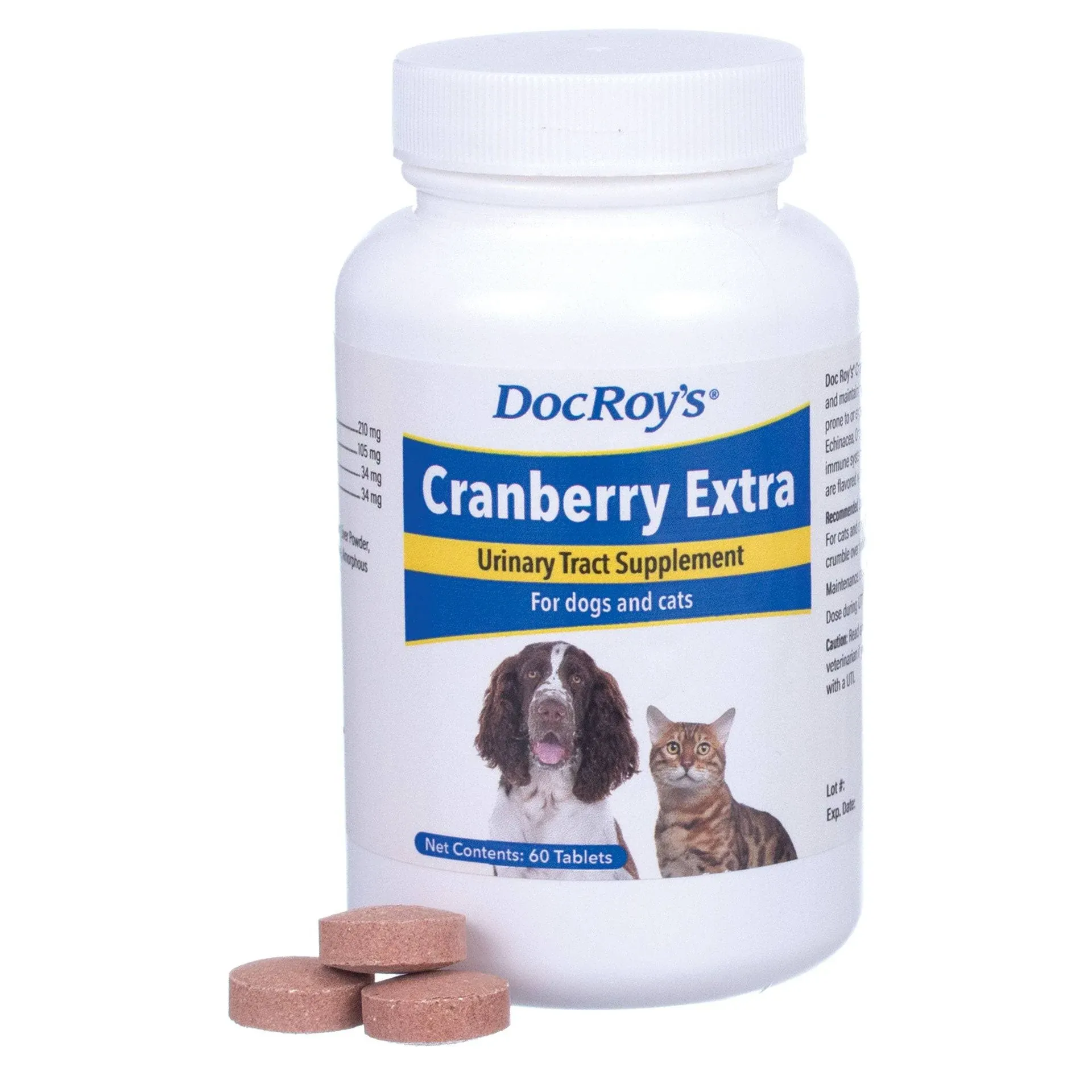 Doc Roy&#039;s Cranberry Extra for Dogs &amp; Cats - 60ct