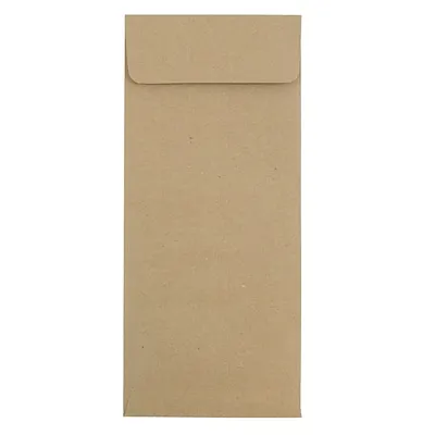 JAM Paper Open End #12 Kraft Currency Envelope, 4 3/4" x 11", Brown Kraft Paper Bag, 50/Pack (2119018862I)