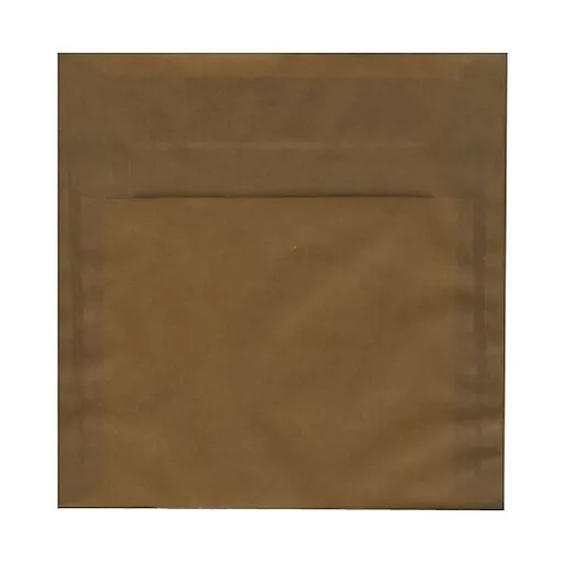 JAM Paper 8.5 x 8.5 Square Translucent Vellum Invitation Envelopes, Earth Brown, 25/Pack (1592169) | Staples