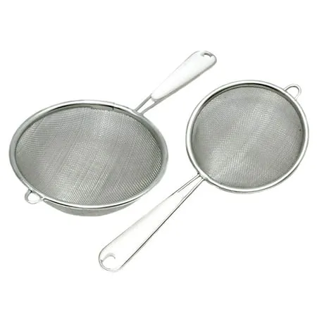 Chef Craft 3 & 4 Stainless Steel Fine Mesh Food Strainer for Kitchen Set with Handle 3 Sets