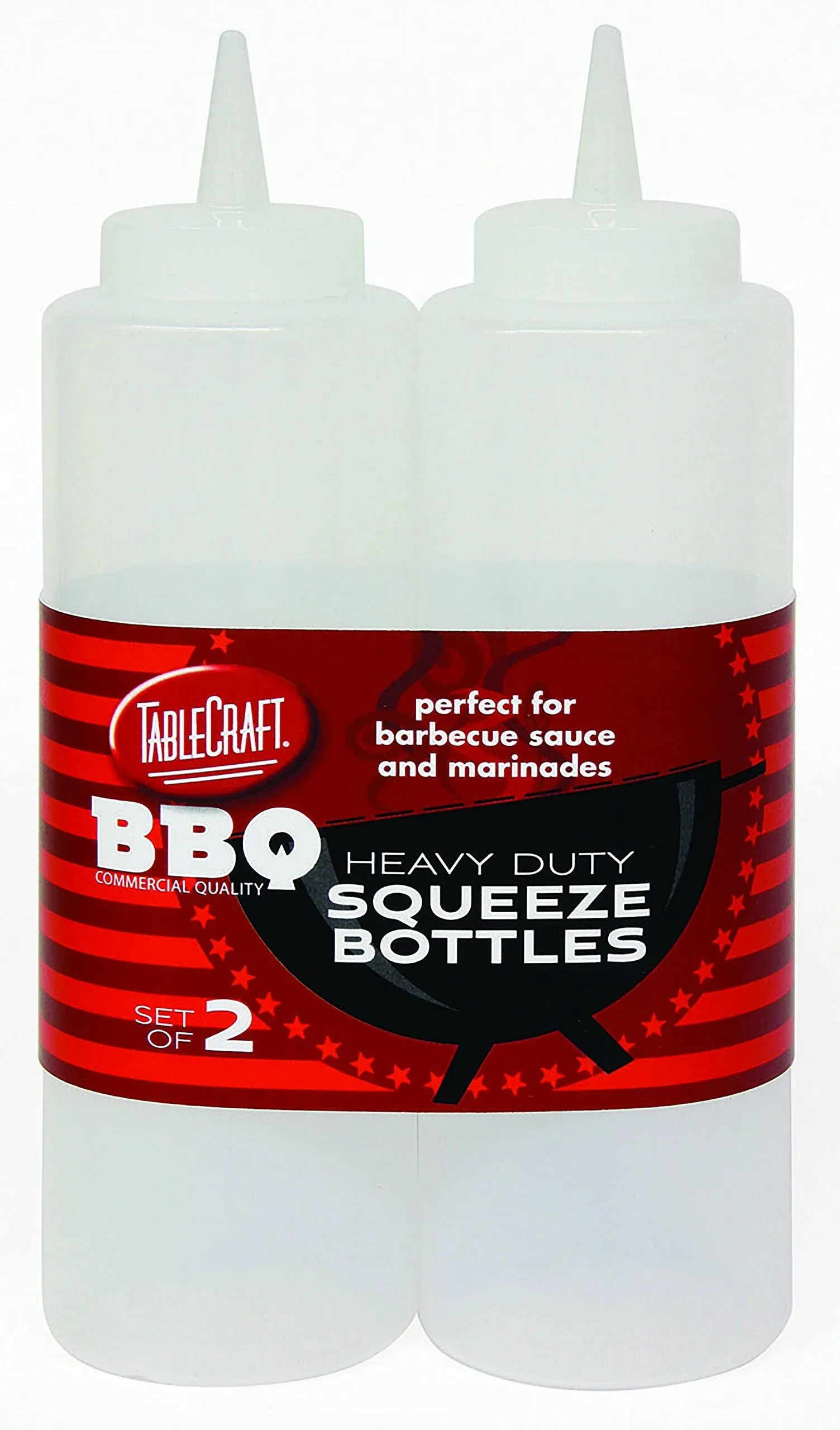 Tablecraft 12 oz Clear Heavy Duty Squeeze Bottle (2 Pack)