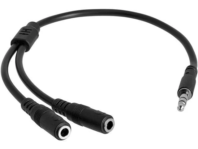 StarTech.com MUY1MFFS Slim Stereo Splitter Cable - 3.5mm Male to 2x 3.5mm Female - Slim Phono Stereo Y Cable