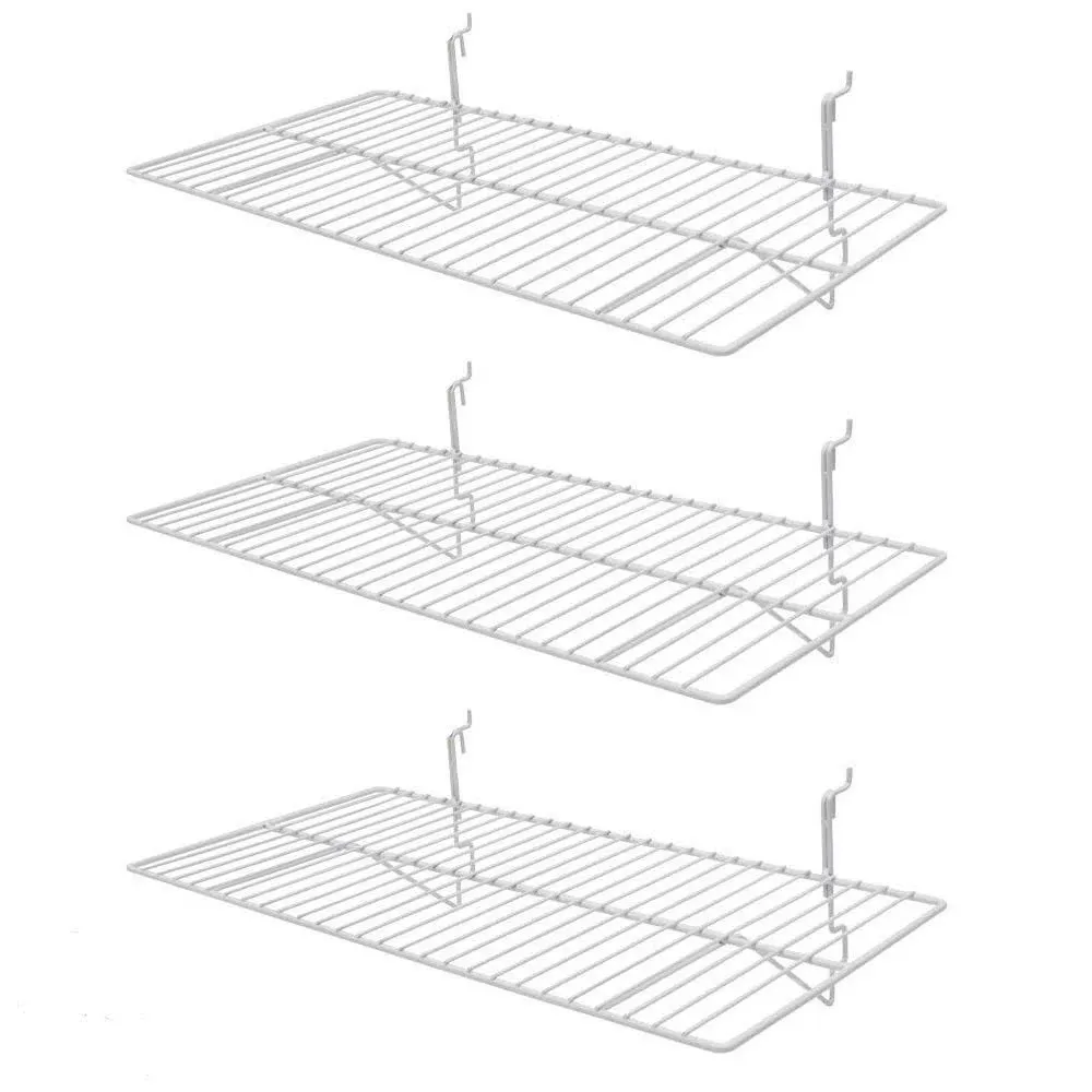 Only Hangers Flat Wire Slatwall/Gridwall Shelves 24 inchl x 12 inchd Pack of