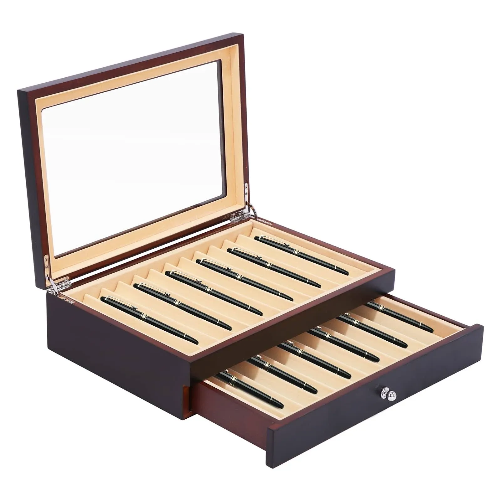 Pen Display Box Wood Pen Storage Organizer Box 23 Slot Fountain Pen Collector Ca