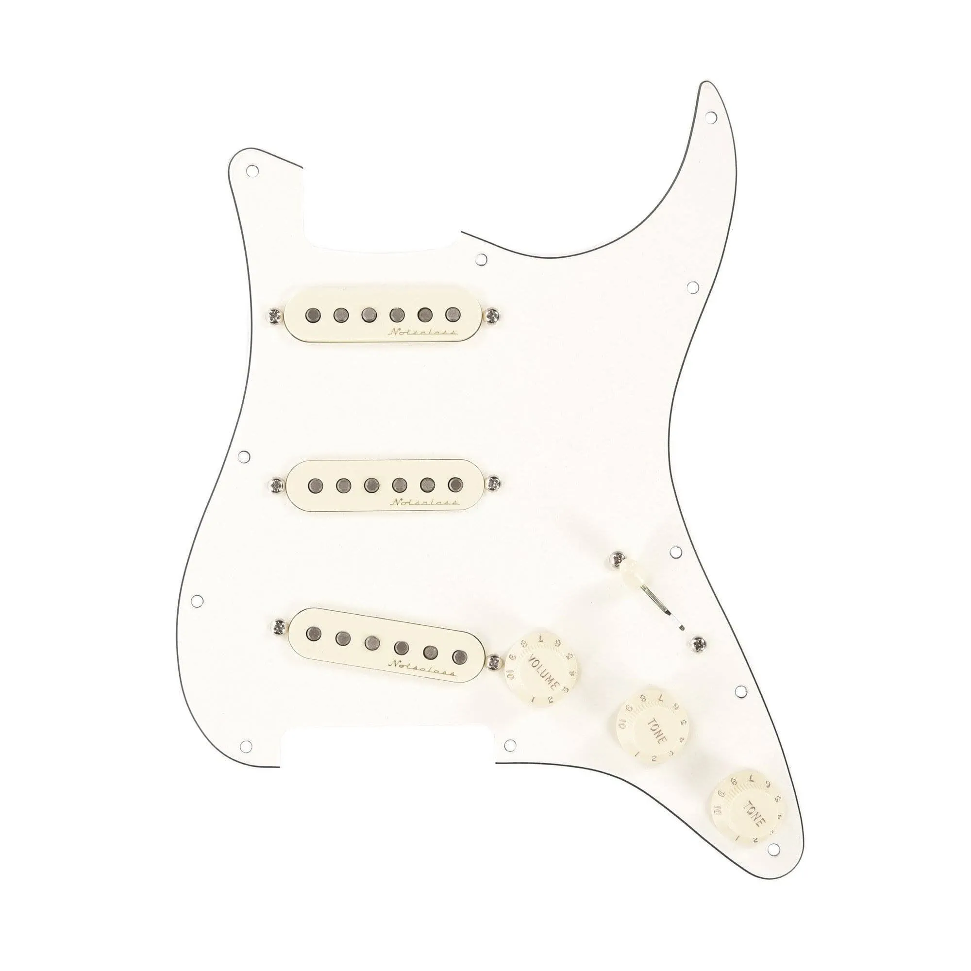 Fender Pre-Wired Strat Pickguard - Vintage Noiseless SSS - Parchment