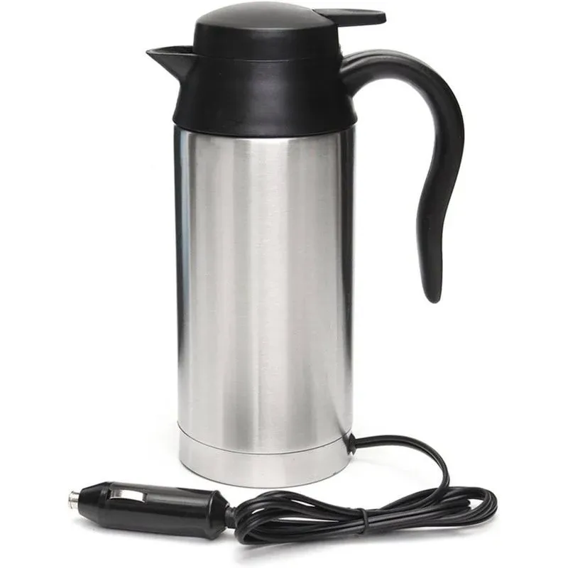 12V 750ml Stainless Steel Electric Heating Mug Drinking Cup Kettle Water Boiler