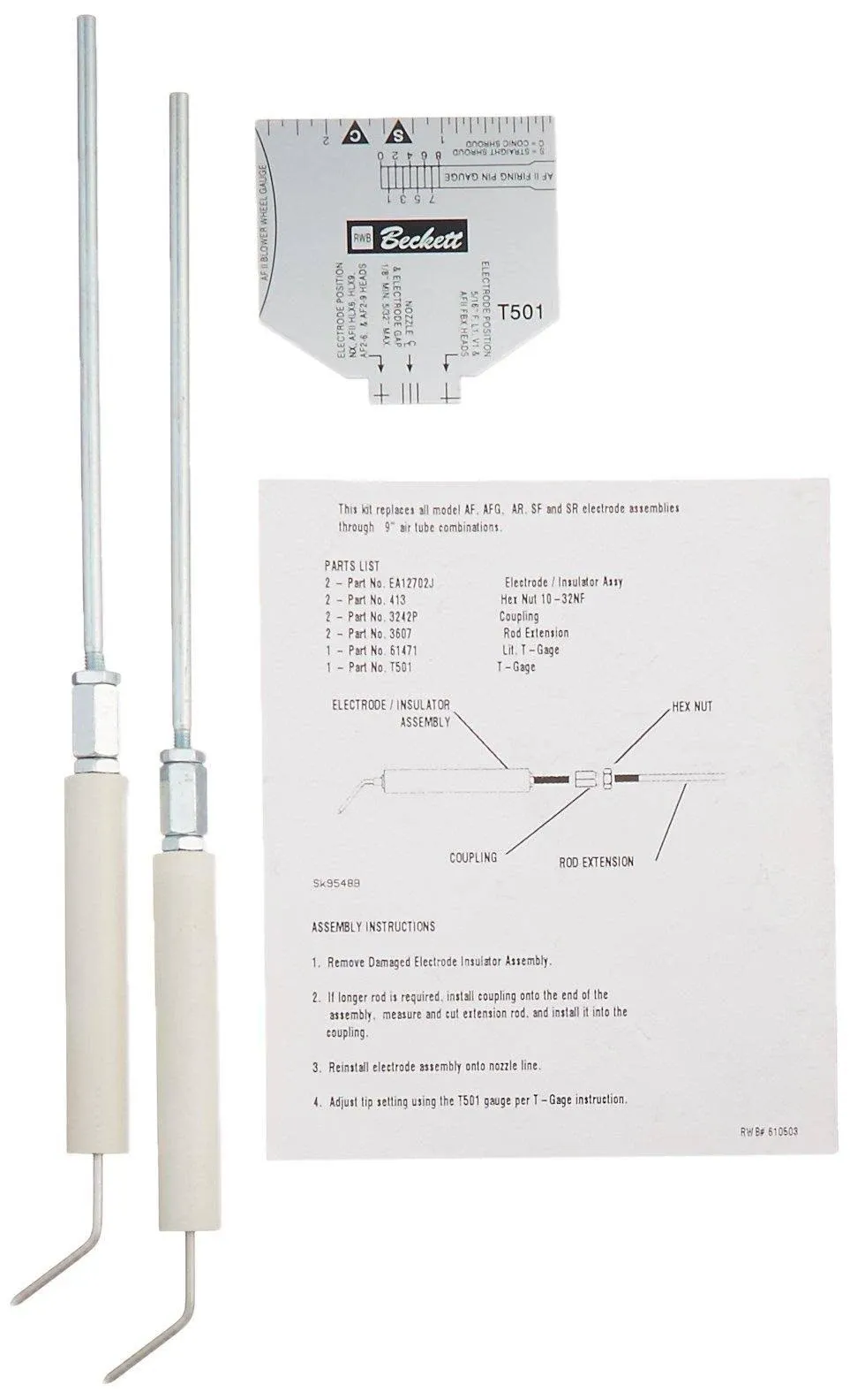 OEM BECKETT 5780 Beckett electrode kit for burner models AF, AFG, AR, SF and SR