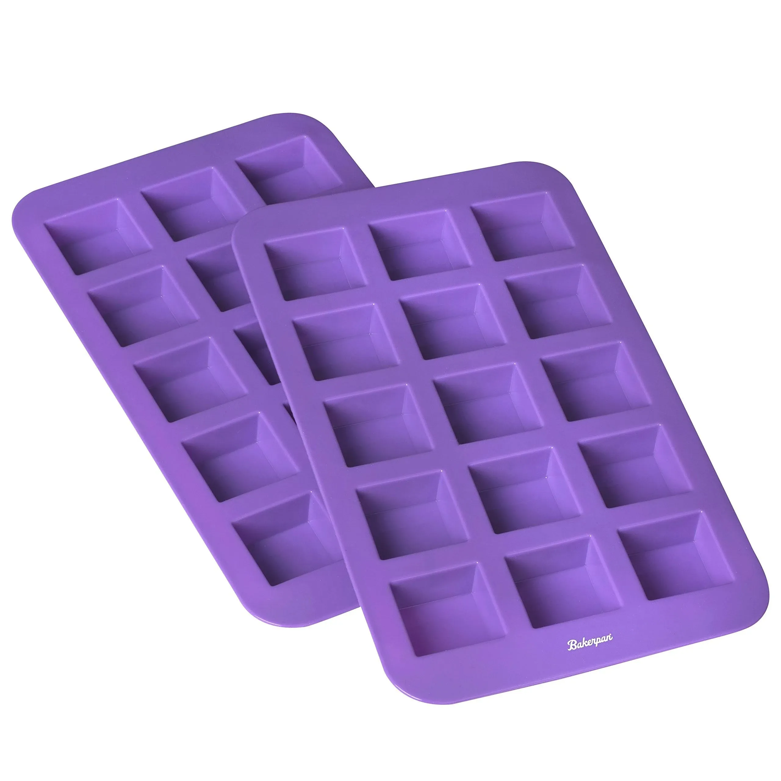 Silicone Brownie Mold Individual 1.5 Inch Squares Cake Baking Pan 15 Cavities...