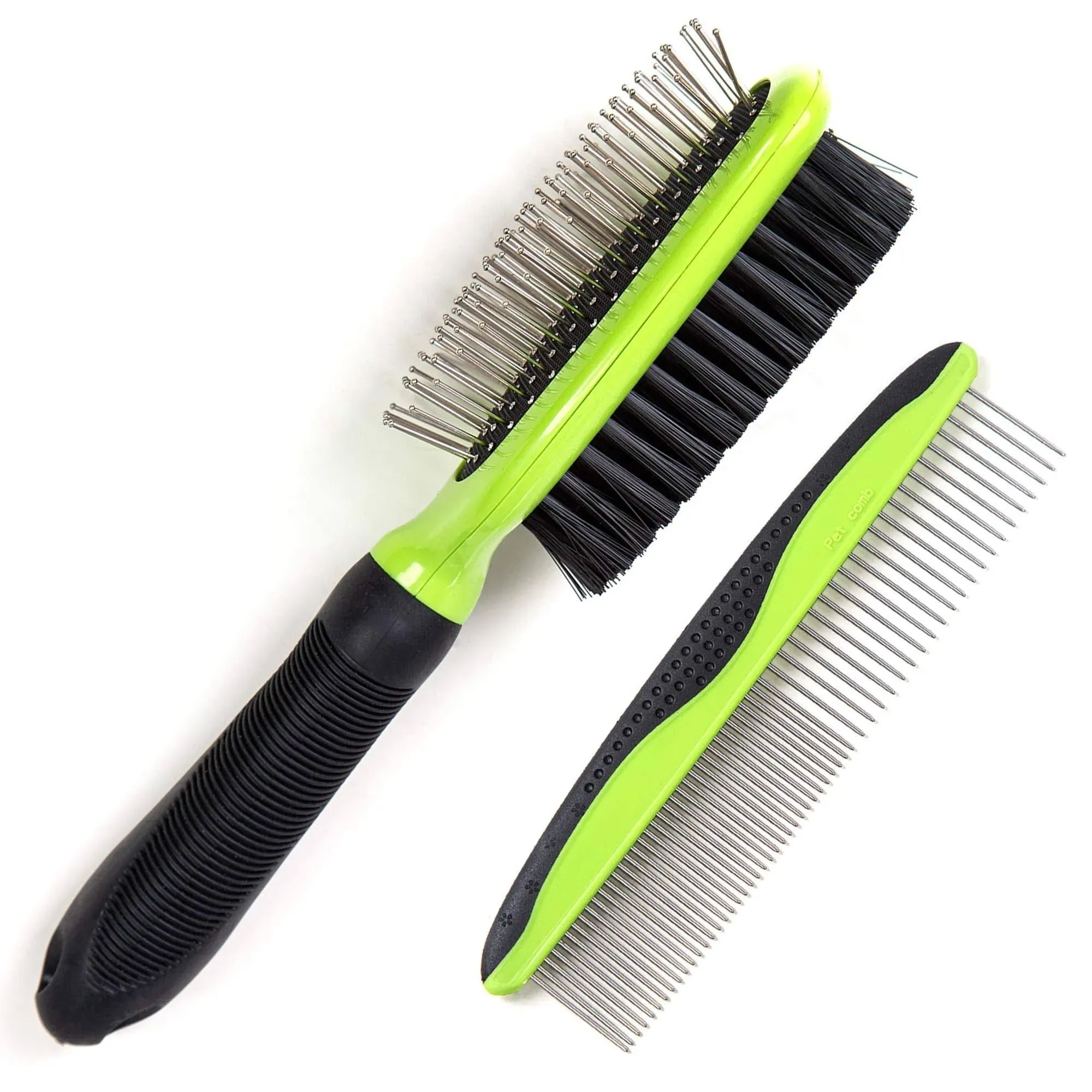 Dog &amp; Cat Brush &amp; Comb Pet Grooming Set - Double Side (Small) - Ultimate Deshedd