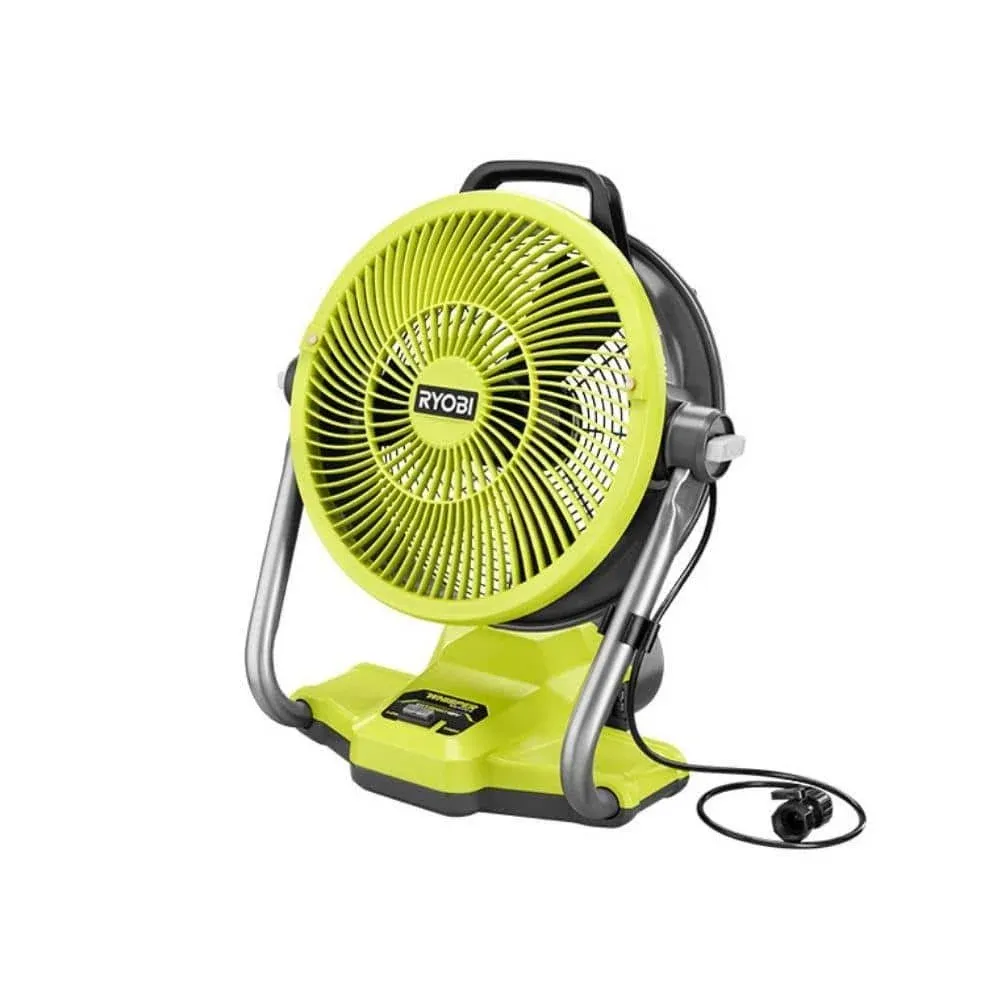 Ryobi ONE+ 18V Cordless Hybrid Whisper Series 12 in. Misting Air Cannon Fan (Tool Only)