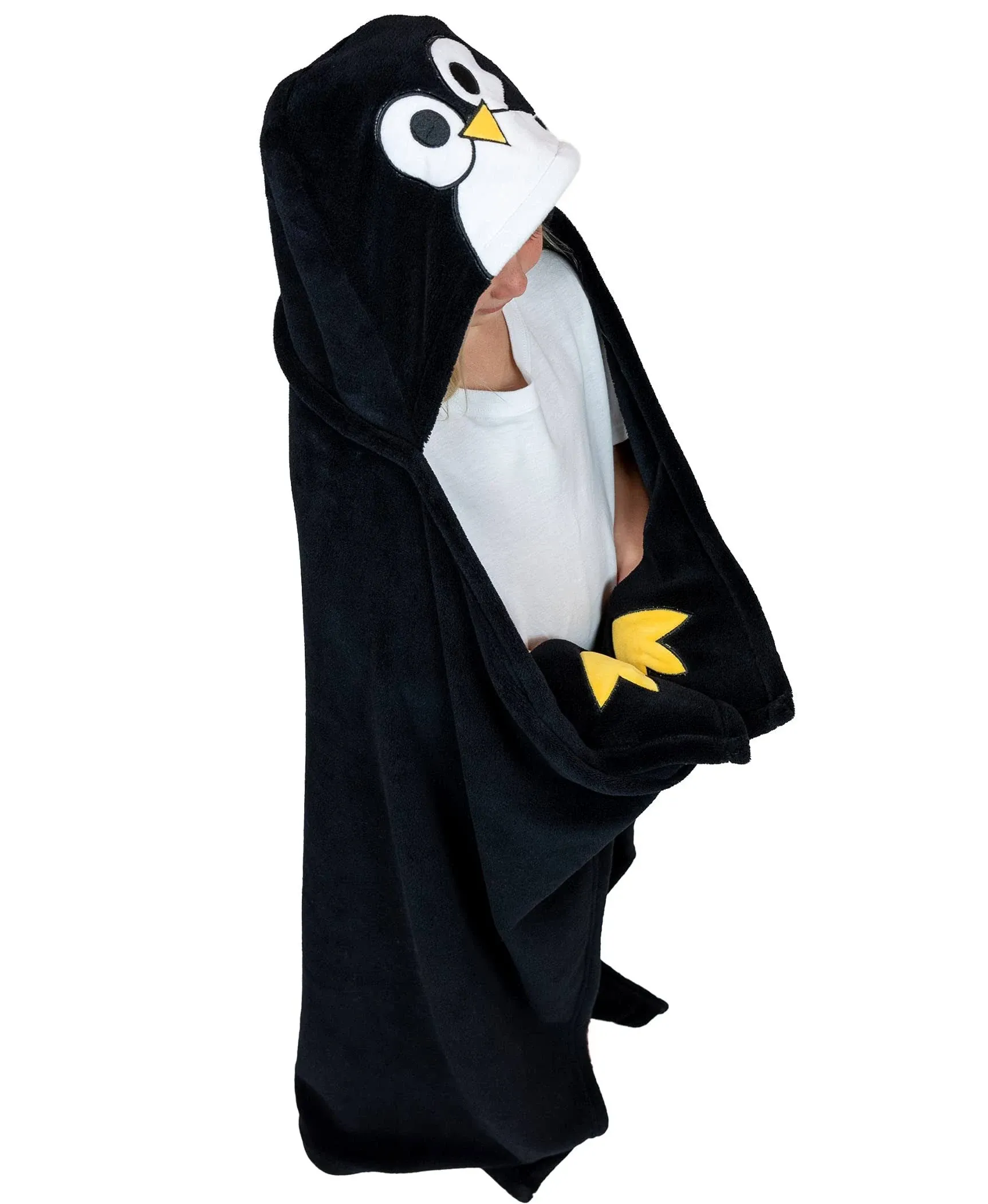 Lazy One Kids Critter Hooded Blanket (Penguin)