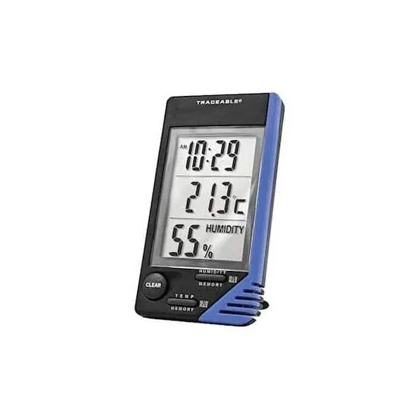 Digi-Sense Traceable - AO-90080-06 Traceable Thermometer with Clock, Humidity ...