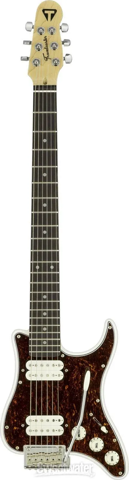 Traveler Guitar Travelcaster Deluxe Electric Travel Guitar Gloss White/Tortoise