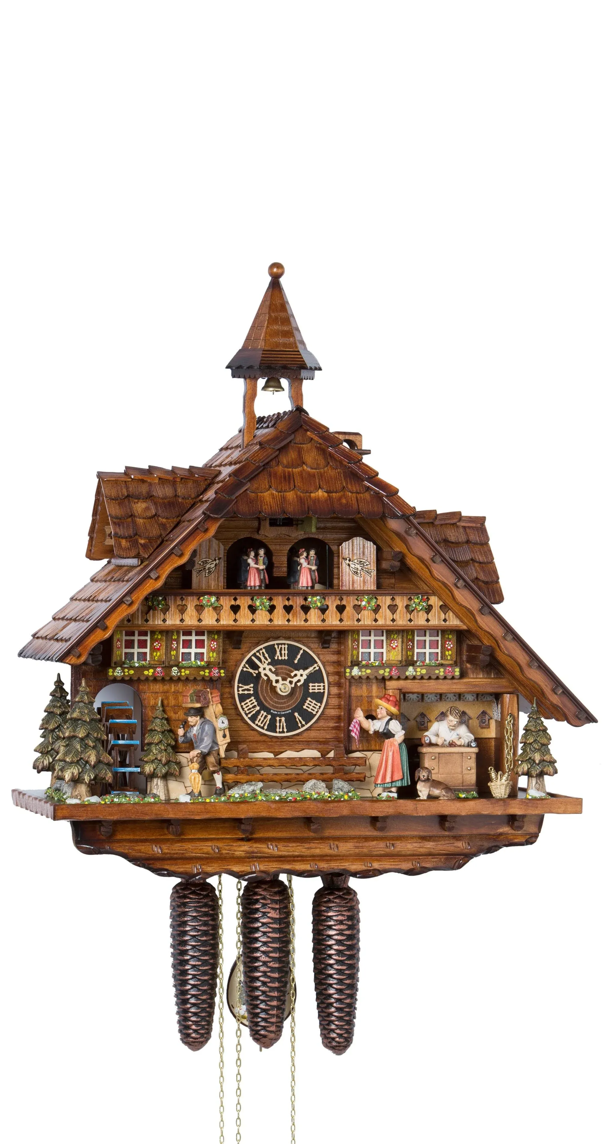 Cuckoo Clock - 8-Day with Moving Clockmaker & Clock Peddler - Hönes