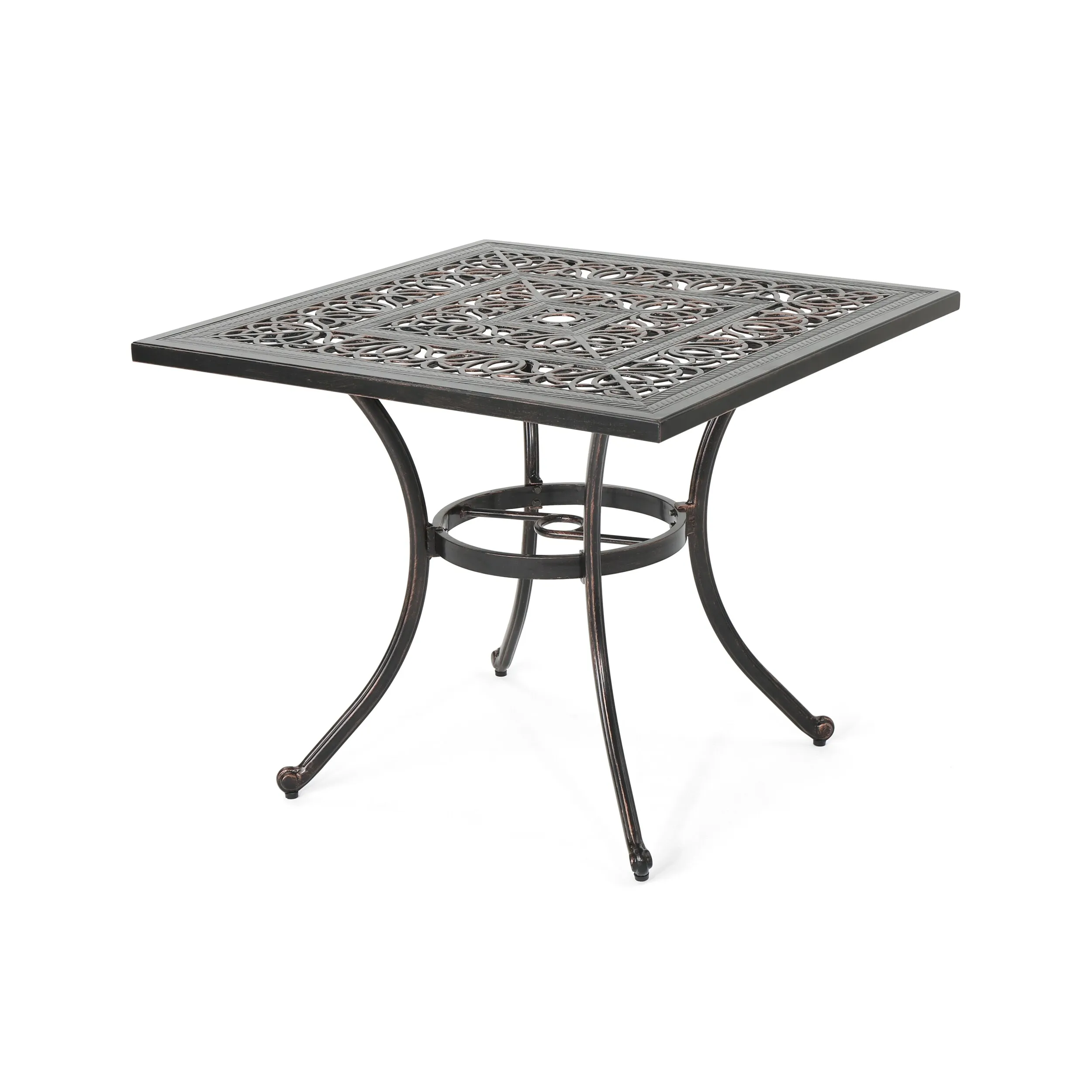 Tucson Outdoor Square Cast Aluminum Dining Table (Table Only) by Christopher Knight Home - 34.75"D x 34.75"W x 28.75"H