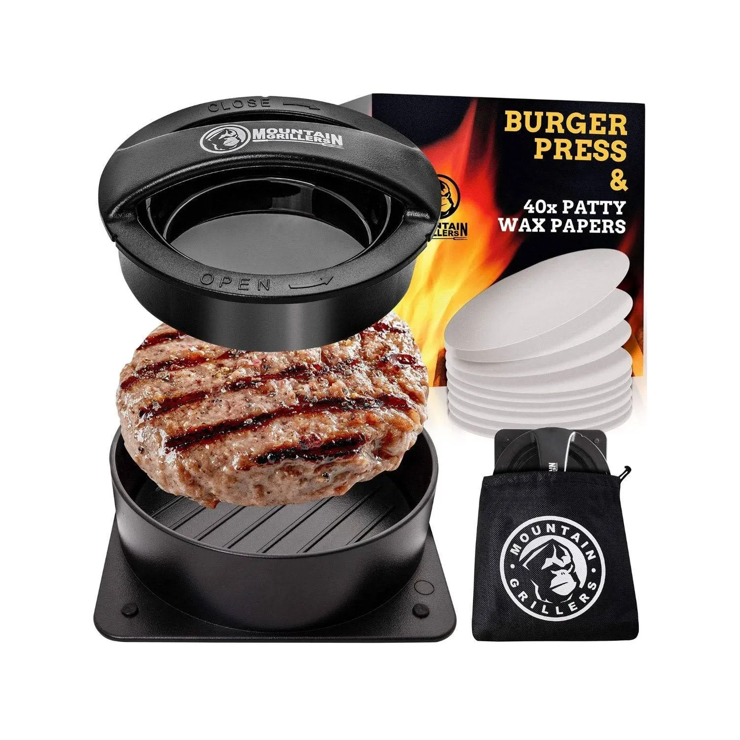 Mountain Grillers Burger Press Patty Burger Maker - Non Stick Hamburger Press ...