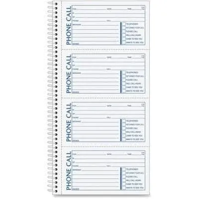 Adams Wirebound Telephone Message Book, 5-1/4 x 11, 2-Part Carbonless, 400 Forms