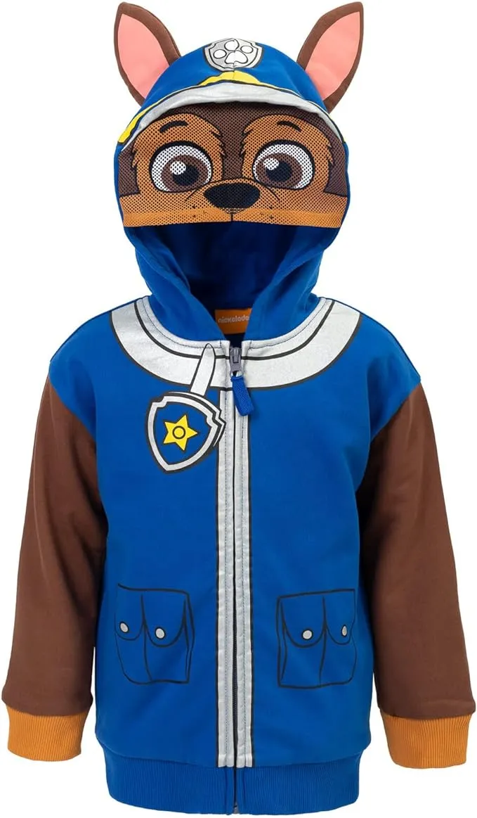 Paw Patrol Rubble Chase Skye Fleece Zip Up Pullover Hoodie Toddler to Little Kid