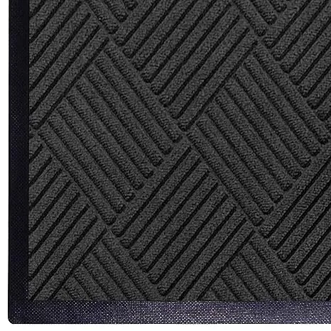 WaterHog Diamond | Commercial-Grade Entrance Mat with Rubber Border – Indoor/Outdoor, Quick Drying, Stain Resistant Door Mat (Charcoal, 4' x 6')