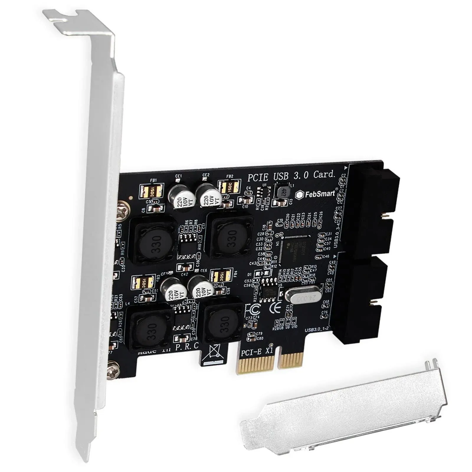 FebSmart 2x 19pin USB 3.0 IDC Header Ports-PCI Express USB 3.0 Expansion Card for ...