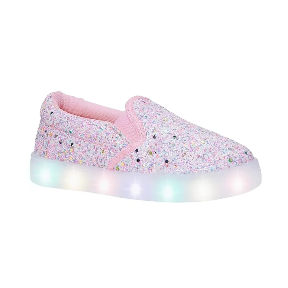 FabKids Kids Glitter Light Up Slip On Sneaker