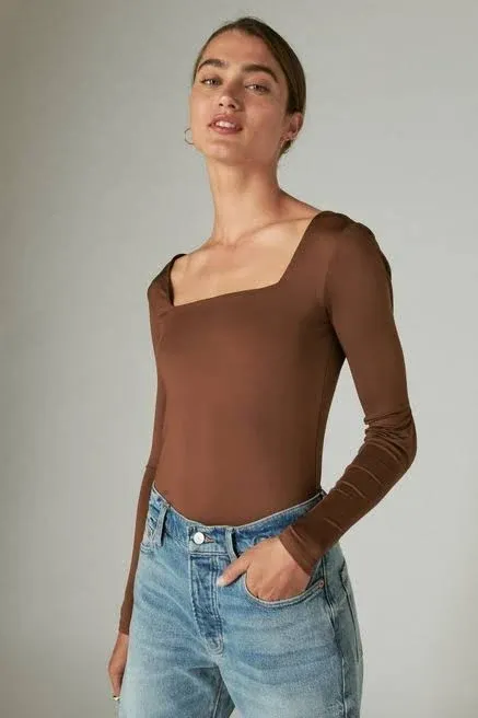 SQUARE NECK LONG SLEEVE BODYSUIT