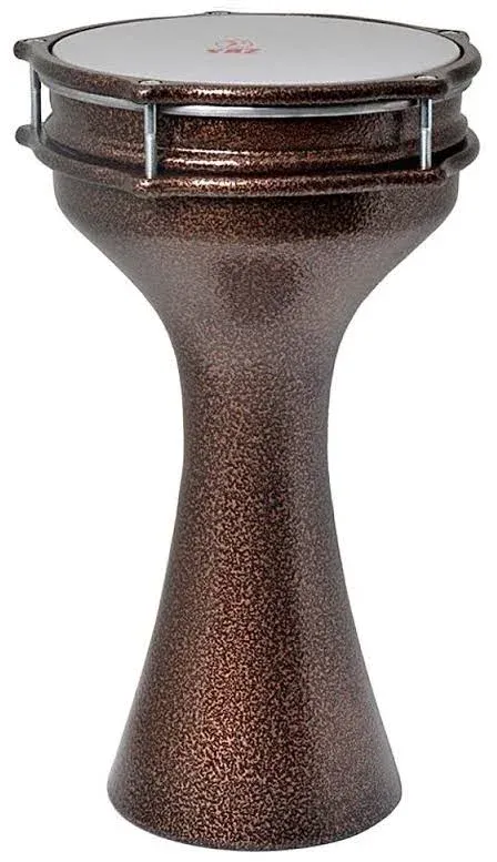 "Zaza Percussion 16'' Turkish Aluminum - Red Copper Darbuka Doumbek, Synthetic Head"