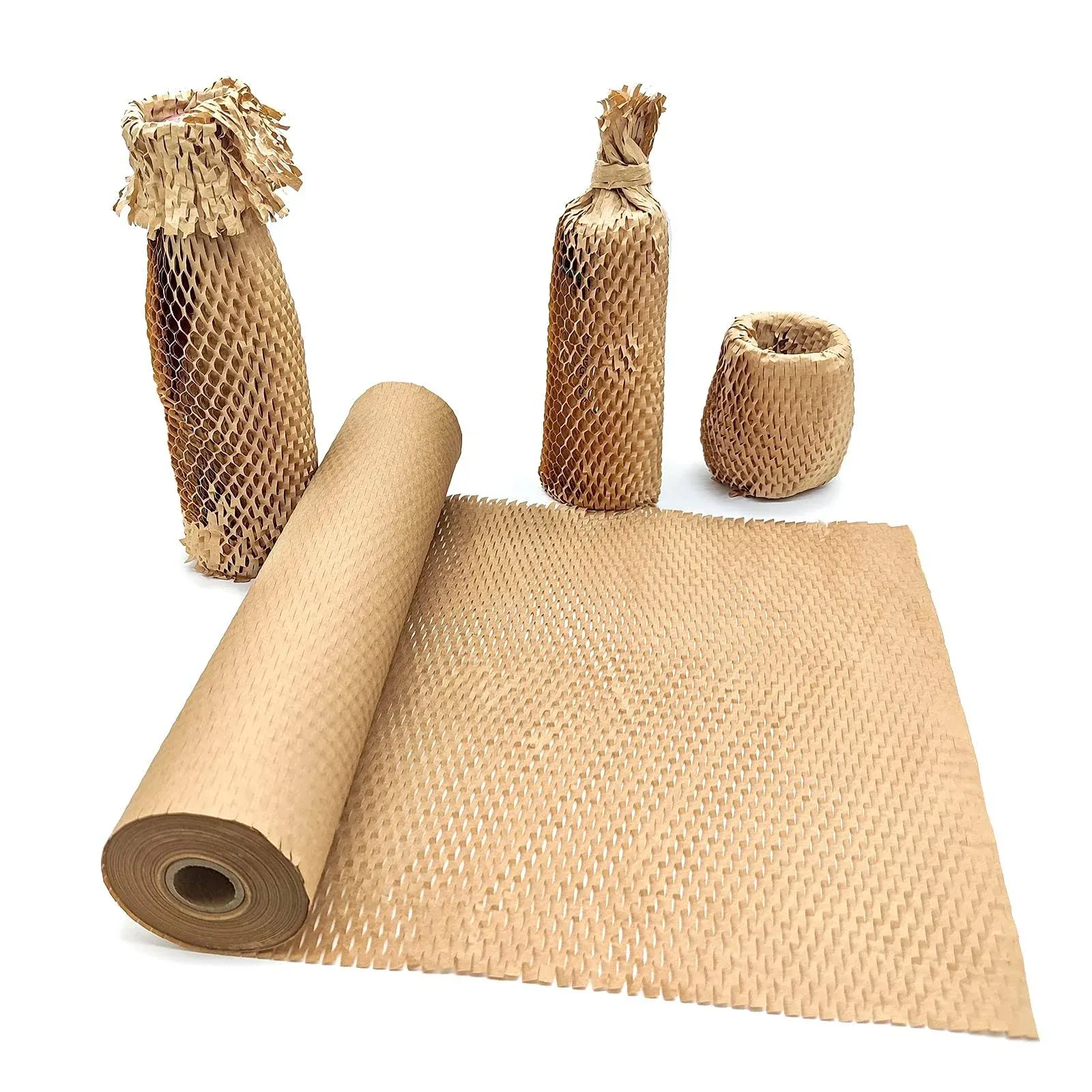 Aspamms Honeycomb Packing Paper 15' x 131\ Honeycomb Cushioning Wrap Roll for ...