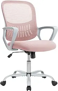 Office Chair, Desk Chair, Ergonomic Home Office Desk Chairs, Computer Chair with Comfortable Armrests, Mesh Desk Chairs with Wheels, Office Desk Chair, Mid-Back Task Chair with Lumbar Support