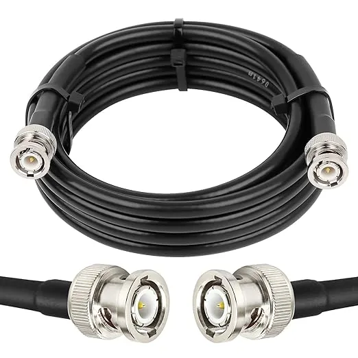 MOOKEERF BNC Male to BNC Male Coaxial Cable 50 ohm RG8X Coax Cable Ultra Low ...