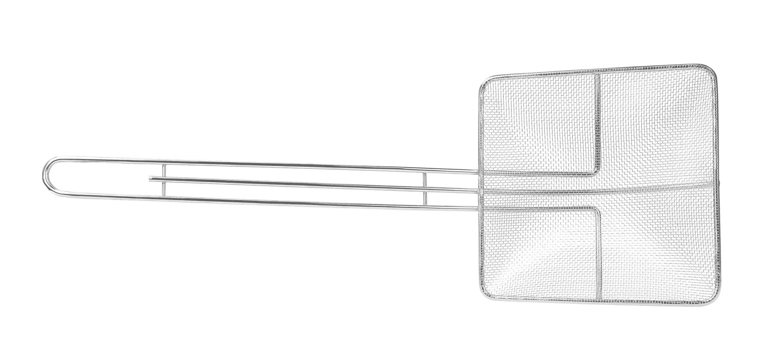 Great Credentials Square Fine Mesh Skimmer Nickel-Plated 7 Inch Bowl, 12.75 Inch long Handle