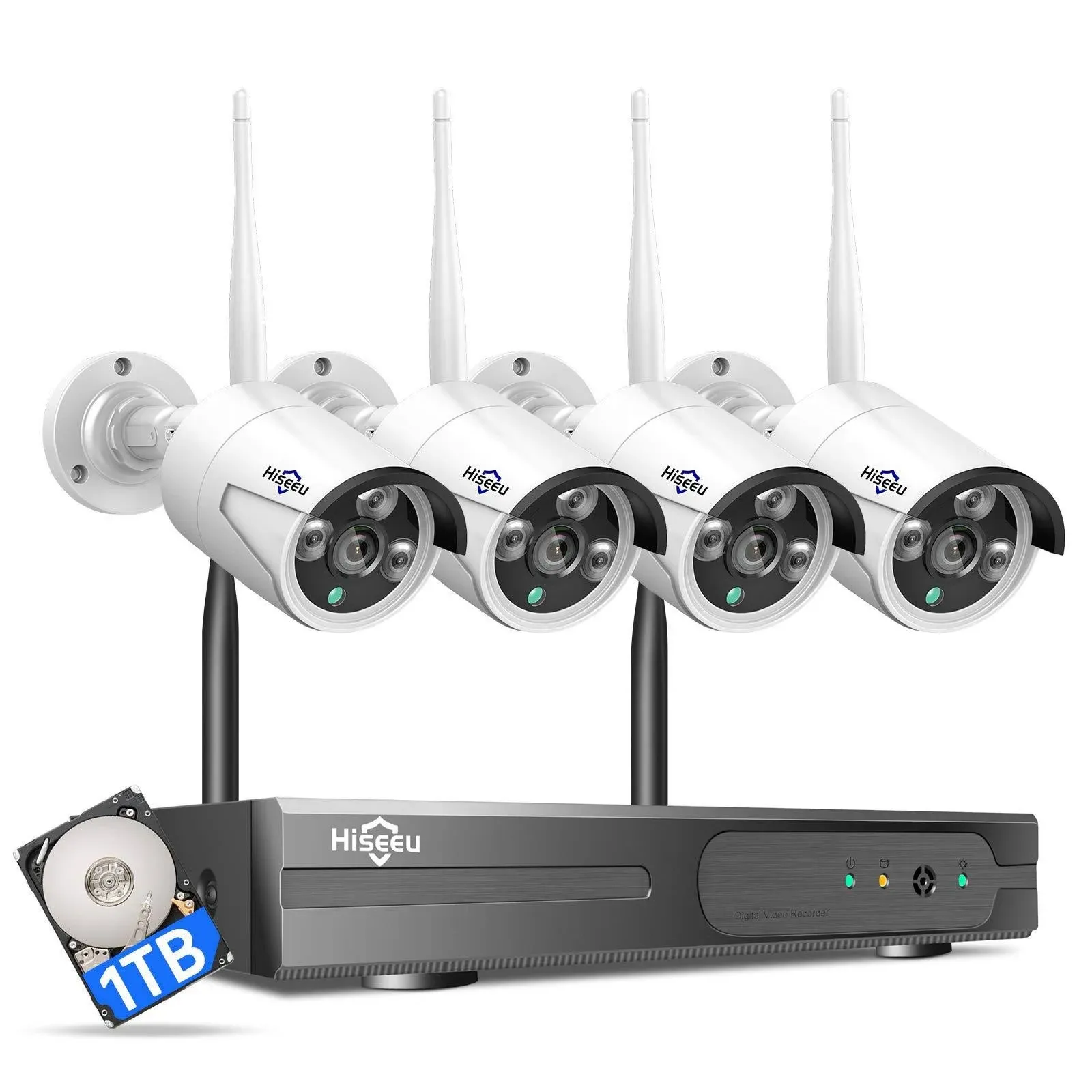 [Expandable 8CH 2K] Hiseeu Wireless Security Camera System with 1TB Hard Drive ...