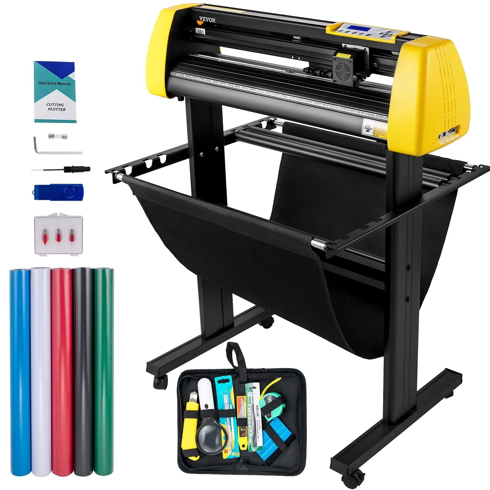 VEVOR Upgrade Vinyl Cutter Machine, 34 inch Paper Feed Cutting Plotter, Automatic ...