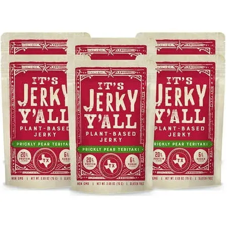 It's Jerky Y'all Vegan Jerky, Teriyaki Flavor, High Protein, Non-GMO (6 Pack ...