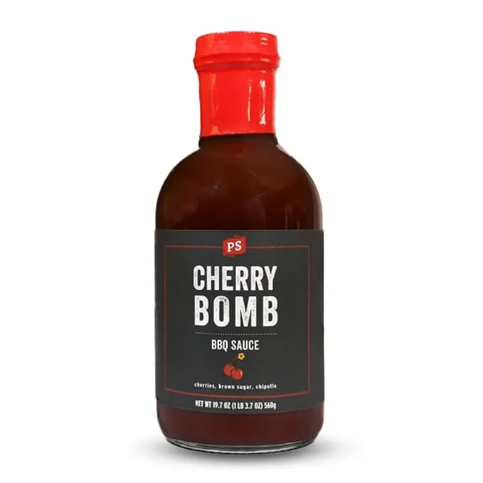 PS Seasoning Cherry Bomb - Door County Cherry BBQ Sauce & All Purpose Sauce - Great on Pork Chops, Salmon, Chicken Wings, Pulled Pork, BBQ Ribs, Pork Tenderloin and more